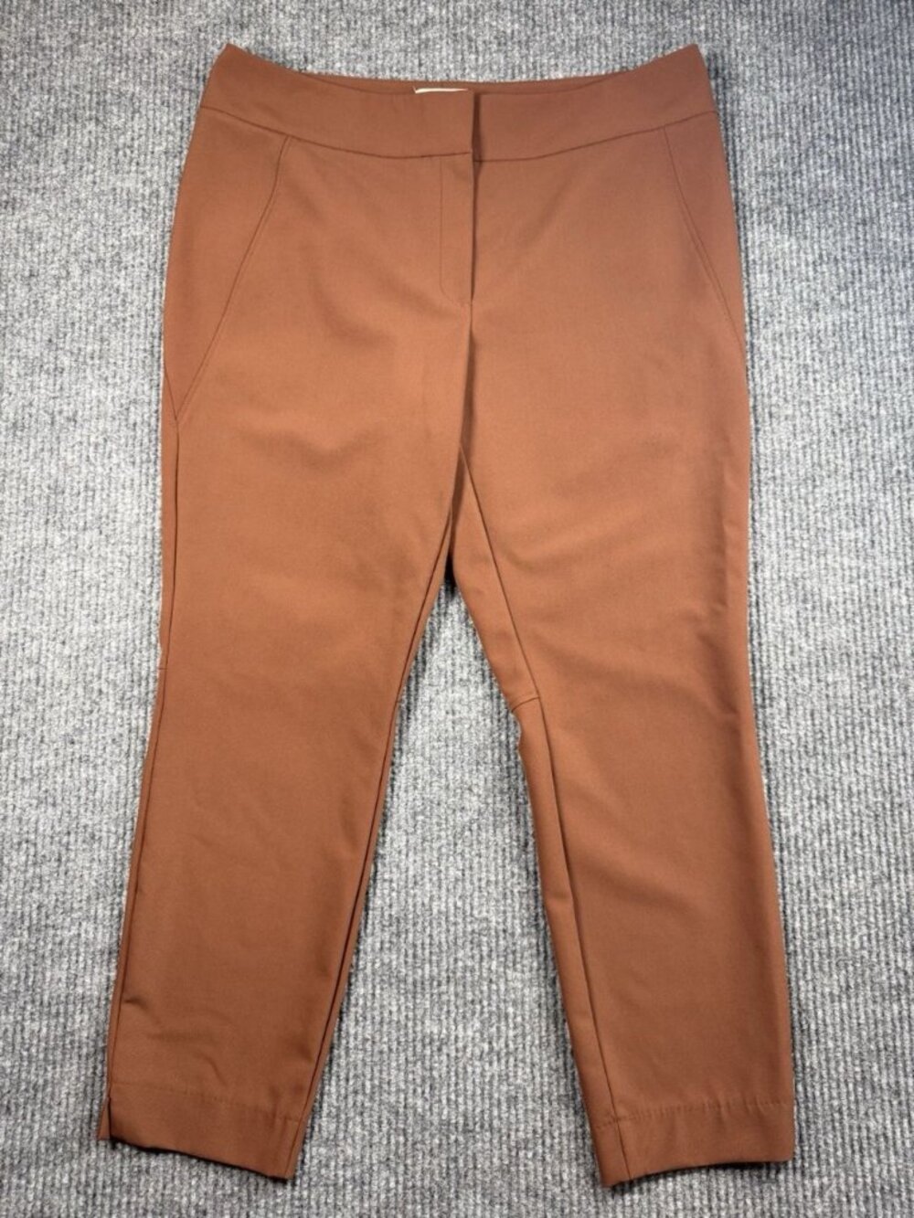 Lafayette 148 New York Pants Womens 14 Acclaimed Stretch Ochre Ankle High Rise